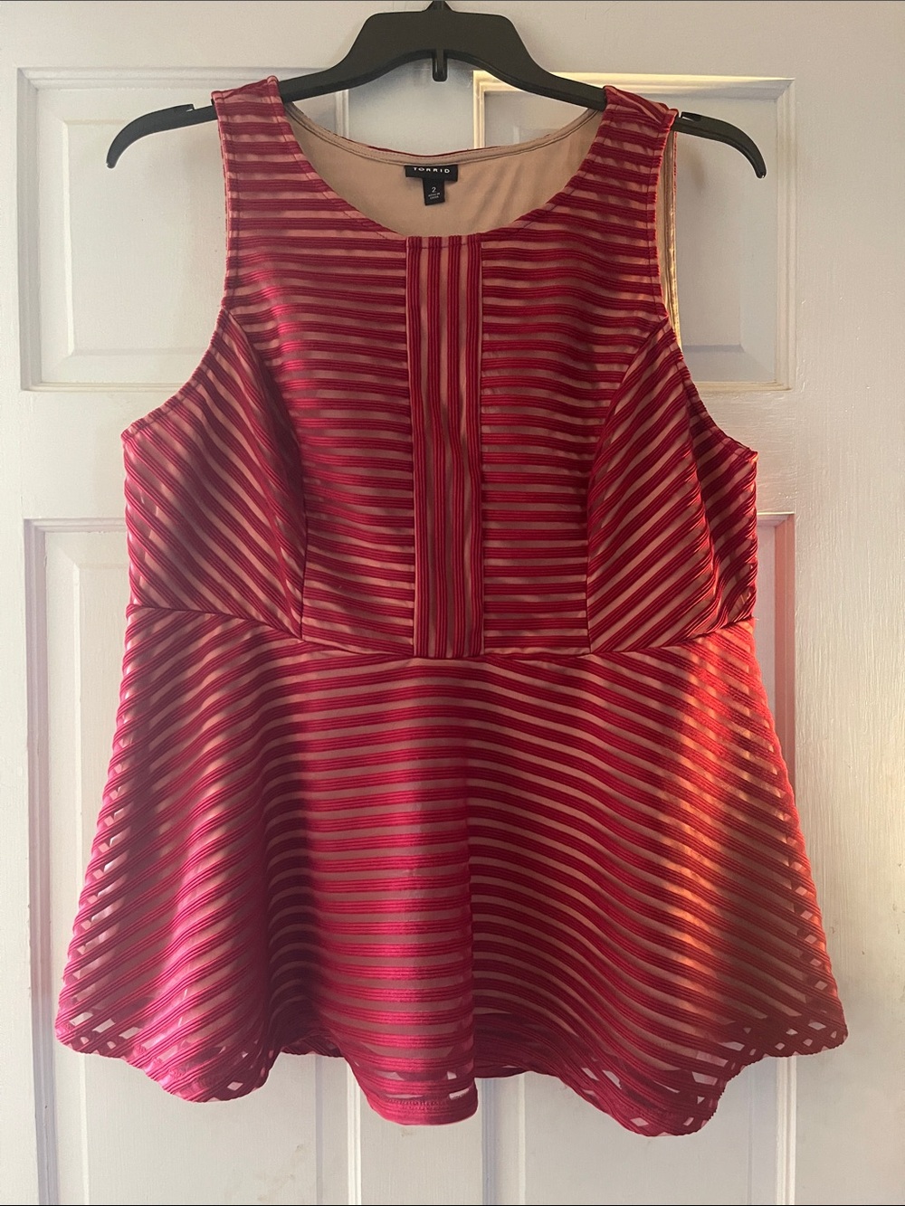torrid Red Striped Peplum Camisole